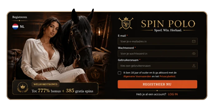 Spin Polo login banner